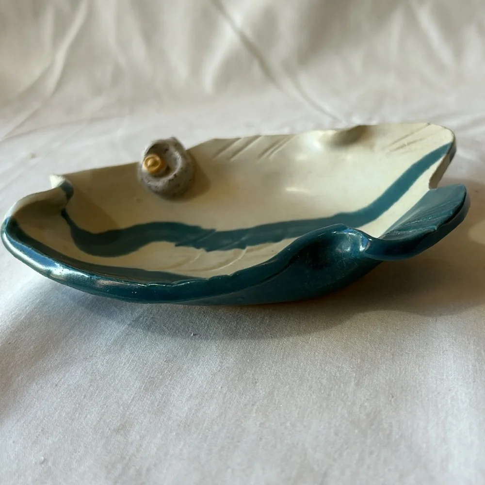 Pottery Fish Shaped Soap Dish Handmade